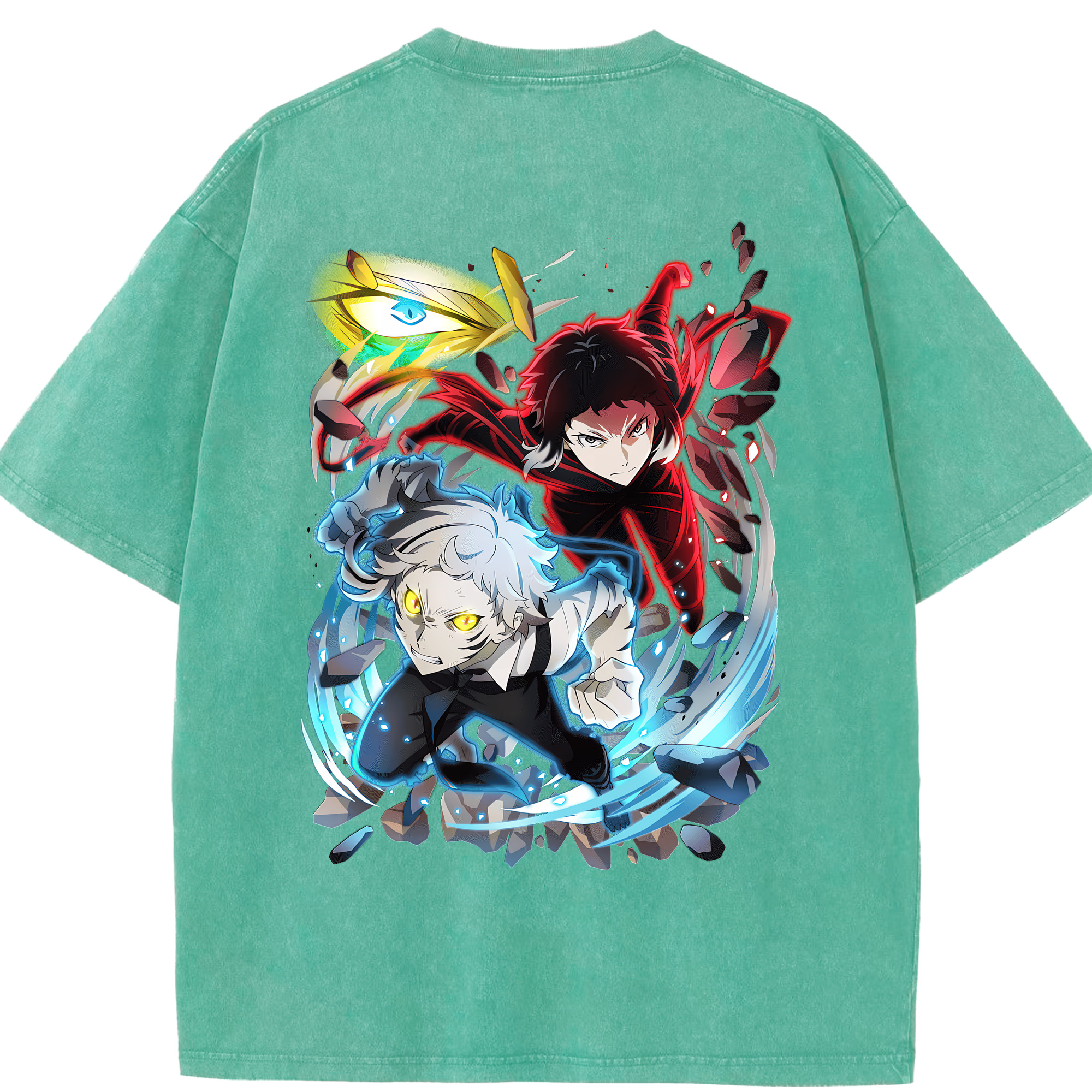 （画像用） 文豪ストレイドッグス Bungo Stray Dogs 綿100% ヴィンテージ風 半袖Tシャツ（背面プリント）